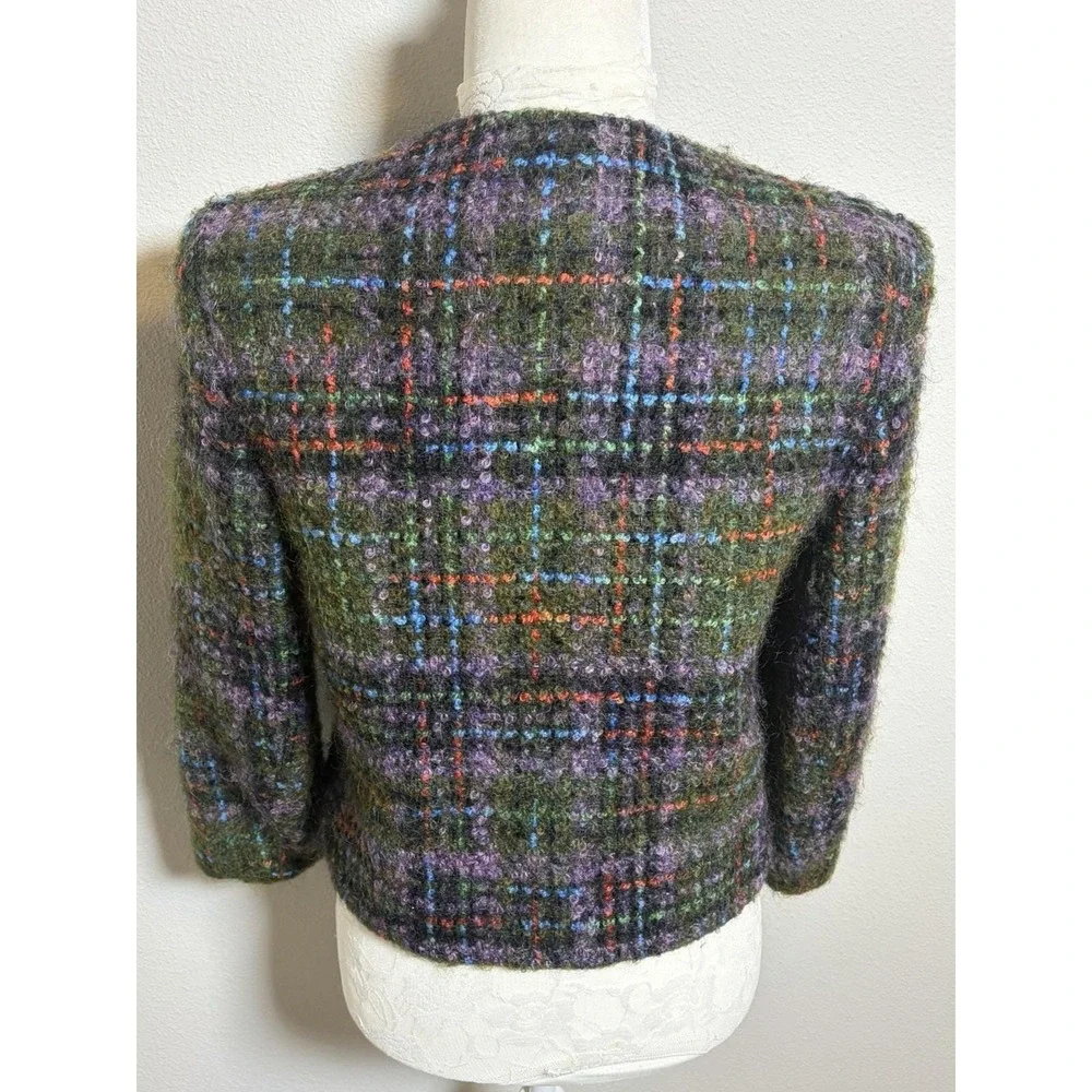 Vtg Herbert Grossman Mohair Wool Tweed Jacket~Sz 6~Plaid Old‎ Money Classic USA